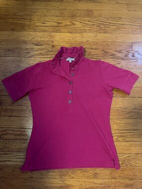 Burberry Hot Pink Ruffle Collar Polo